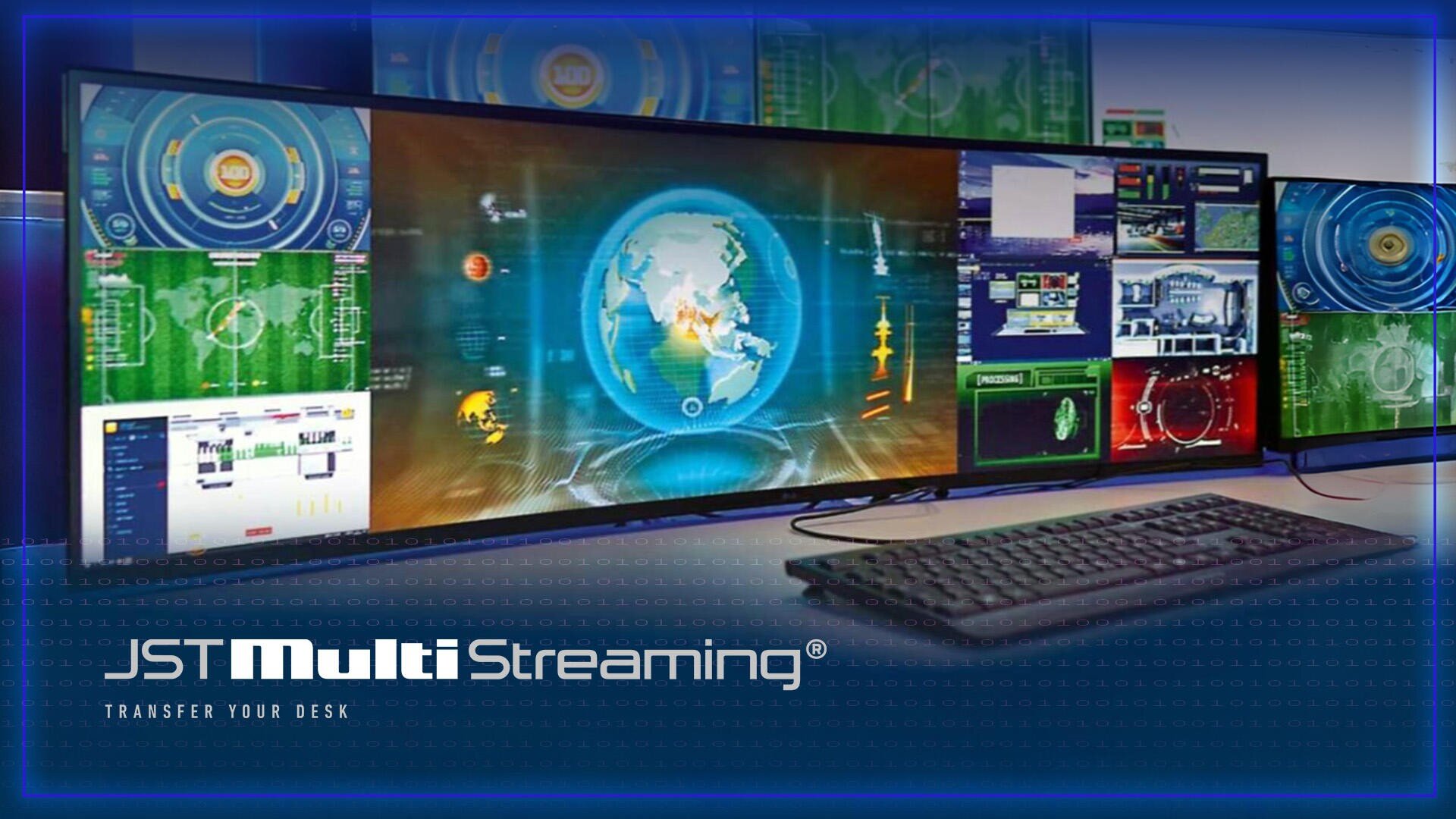 A highly available real-time switching center that scores with stable remote options and ensures high fail-safety by distributing streams to different receiving computers: the KVM solution JST MultiStreaming®. Graphic: JST – Jungmann Systemtechnik®